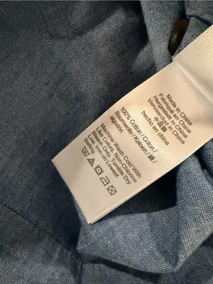 J. Crew Size S Blue Chambray Denim Bow Button Peasant Tie Sleeve Boho Top Blouse thumbnail 9