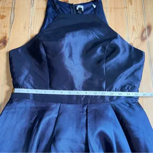Lulus NWOT Broadway Show Navy Blue High-Low Gown thumbnail 7