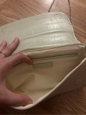 Zara Light Cream Croc-Embossed Chain Shoulder Bag thumbnail 7