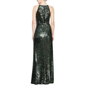 NWT Alex Evenings Neck Front Slit Sleeveless Dress Gown Black / Emerald Green 2 thumbnail 2