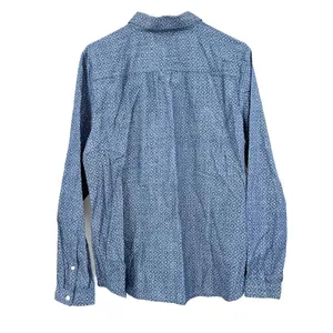 Loft Size Large Long Sleeve Button Up Shirt Top Blouse 100% Cotton Blue thumbnail 2