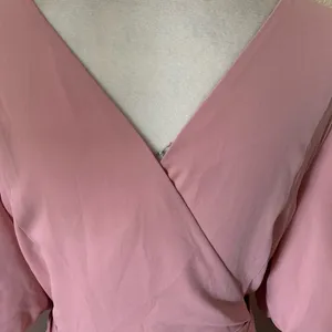 FAME AND PARTNERS Georgette Blush Pink V-Neck Wrap Cocktail‎ Feminine Dress Sz 14 thumbnail 11