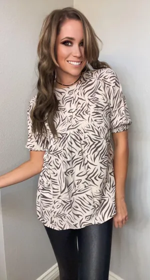 Jessica Simpson Women Short Sleeve Animal Print Blouse (Med) O216 thumbnail 12