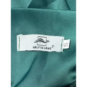 Half Island Womens Emerald Green Satin Halter Wrap Cocktail Dress Size‎ S thumbnail 5