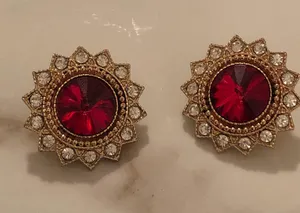 Urban Outfitters Red Retro Stud Earrings thumbnail 2