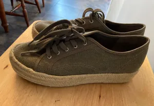 Army Green Platform Sneakers Size 9 thumbnail 1