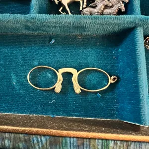 Vintage Opera Eyeglass Pendant Frames, Gold overlay, Rare thumbnail 3