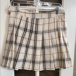 HESPERUS Schoolgirl Academia Plaid Pleated Cotton Flannel Mini Skirt Size Large thumbnail 3