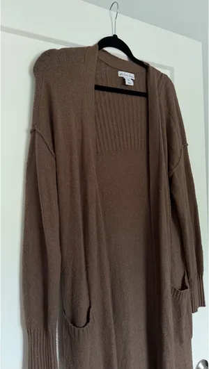 Long Brown Cardigan thumbnail 4