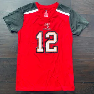 NFL Tampa Bay Bucs Buccaneers Tom Brady Sparkly Jersey Top thumbnail 1