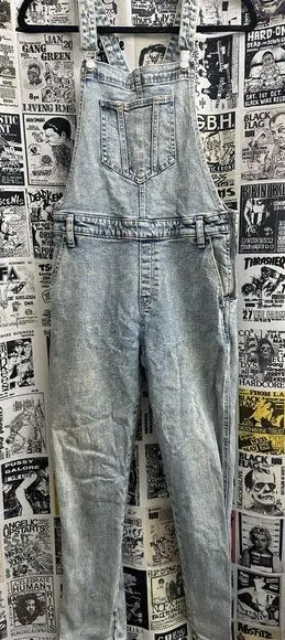 Old Navy Denim Washed Overalls thumbnail 1