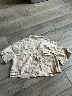 Marc New York Beige Cropped Utility Short Sleeve Shirt thumbnail 4