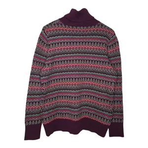LL Bean Fair Isle Cotton Cashmere Turtleneck Sweater LRG Cabin Cozy thumbnail 3