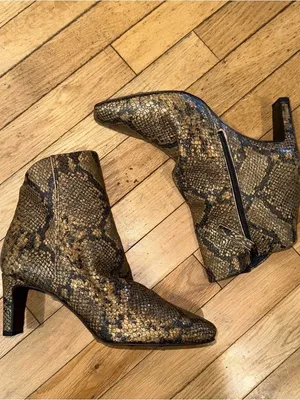 Free People Snake Print Leather Ankle Boots Size 39 US 8.5–9 thumbnail 2