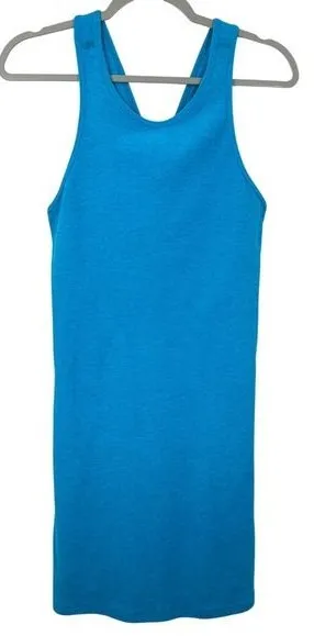 Beyond Yoga Blue Spacedye Criss Cross Back Active Dress with Shelf Bra‎ Size M thumbnail 1