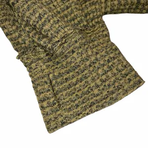 Free People Army Green Waffle Knit Cropped Mockneck BK Top Shirt size Large thumbnail 8