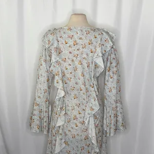 SPELL & THE GYPSY Fleur Frill Bias Maxi Dress Teapot Blue Floral‎ Bohemian Large thumbnail 11