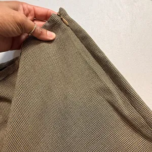 Eleven Luxe Dress Pants 10 Brown Micro Houndstooth High Waist Straight Leg Zip thumbnail 10