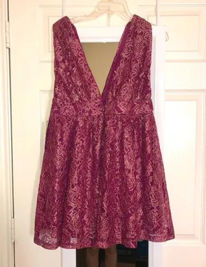 Red/Pink Lace Mini Dress thumbnail 6
