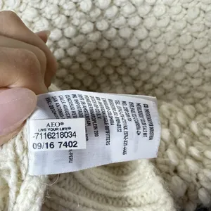 American Eagle Outfitters Ivory White Popcorn Knit Sweater Wool Alpaca Blend M thumbnail 7
