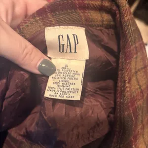 Vintage GAP Wool Plaid Shirt Dress Womens Small‎ Elbow Patches Button Front thumbnail 5
