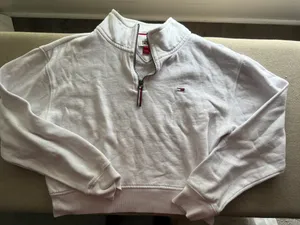 Tommy Hilfiger Vintage 1/4 Zip Pullover White thumbnail 1