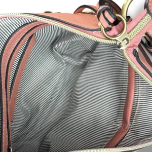 New Sondra Roberts Vegan Leather Tote‎ Shoulder Bag Top Handle Pink Whipstitch thumbnail 8