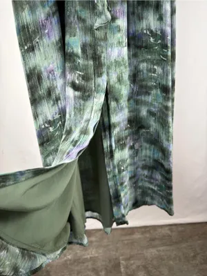 Bella Dahl Sleeveless Tie Waist Maxi Dress in Green Blue Purple Tie-Dye‎ Size XS thumbnail 3