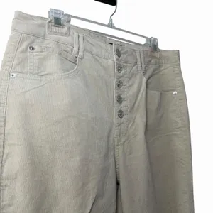 NWT Forever 21 Corduroy Flare Pants‎ Women's Size XL Tan Distressed Y2K Boho thumbnail 11