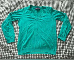 Vineyard Vines Turquoise V-Neck Sweater thumbnail 1