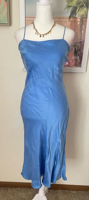 Djerf Avenue Dream Midi Dress in Sky Blue Size XXS thumbnail 1