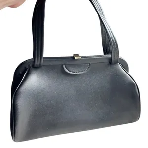 Black Aetna made in USA vintage faux leather satchel thumbnail 2