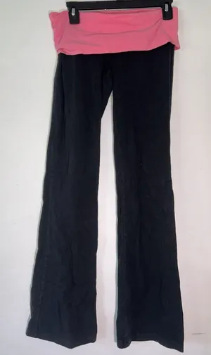 Victoria's Secret PINK Yoga Pants‎ Black Pink Rhinestone Love Pink Flare Small thumbnail 1