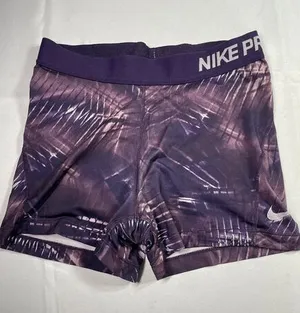 Nike Pro Dri-FIT Purple Tie-Dye Athletic Training‎ Shorts M thumbnail 1