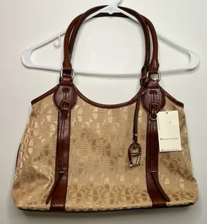 Etienne Aigner monogram canvas shoulder bag or hobo bag thumbnail 6