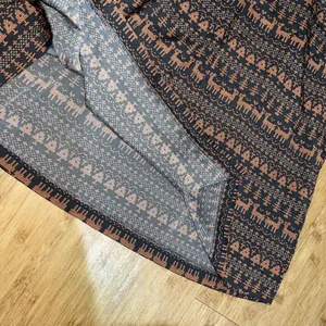 Peppermint Reindeer Fair Isle A-Line Skirt Navy Copper Medium‎ Cottagecore thumbnail 4