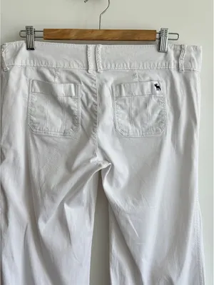 Abercrombie & Fitch White Bootcut Pants Low Rise Front Patch Pocket Women’s 6 thumbnail 10