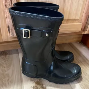 Hunter Black Rubber Boots Size 5M/6F thumbnail 1