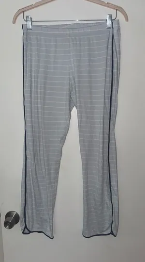 LAKE Light Blue Striped Full Length Pajama Pants thumbnail 1