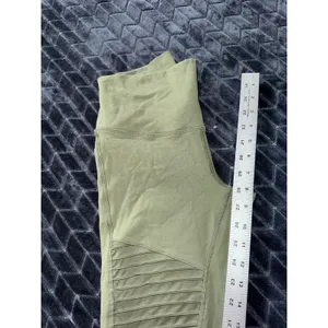 Alo Yoga Leggings Womens Green Moto High Rise Panel Activewear‎ Workout Size S thumbnail 9