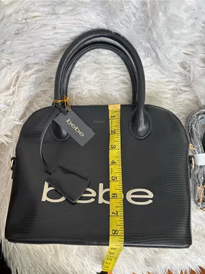 bebe Fabiola Stamped Lizard Dome Satchel Black Cream Logo One Size thumbnail 12