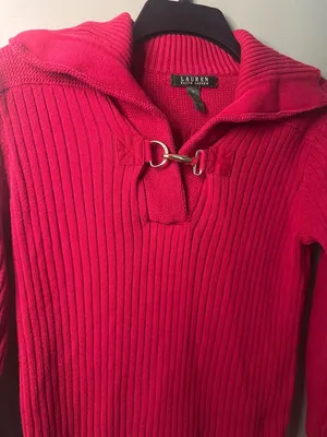 Lauren Ralph Lauren Women’s M Pink Ribbed Tunic Top Quiet Luxury Coastal Chic thumbnail 2