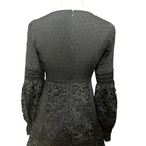 Bardot Mini Dress Black Lace Bell Sleeve V Neck Romantic Boho XS/4 NWOT Cocktail thumbnail 7