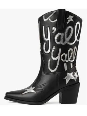 NEW Cowboy Boots Mid Calf Cowgirl Boots Pull On Pointed Toe Embroidered 10 thumbnail 7