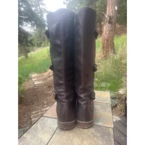 FRYE Paige Riding Tall Three Buckle Leather Brown Boots Women's Size 9B, 77066 thumbnail 3