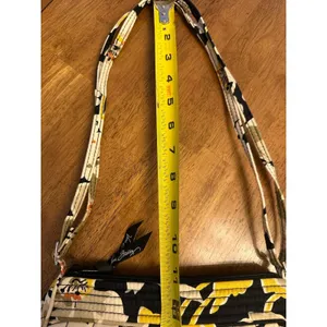 Vera Bradley Frannie CrossBody Yellow Black Dogwood Pattern Zip Close Floral thumbnail 7