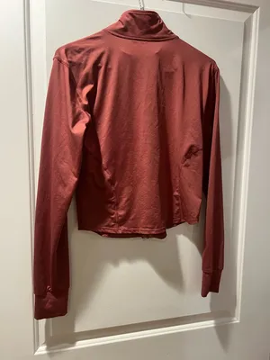 Cropped Zip Front track Jacket in Dusty Rose Pink Size M thumbnail 2
