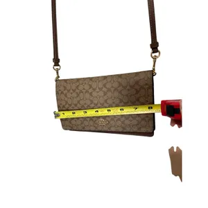 COACH Signature Hayden Folded Over Cross Body Brown 41920 Clutch in Color Block thumbnail 7