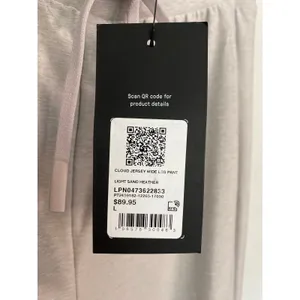 New Fabletics Cloud Jersey Wide Leg Pants Light Sand Heather Size L thumbnail 7