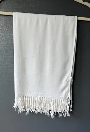 Winter white Oversized Scarf/ Shawl thumbnail 1